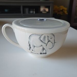 Dream BIG Elephant Mug Bowl with Lid